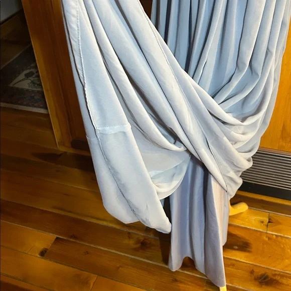 Bridesmaid maxi dress.  Dusty blue color.  Pleated waistband. Size XS - Picture 6 of 9